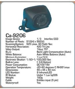 camera video 
color CA-9206 AUTOWATCH