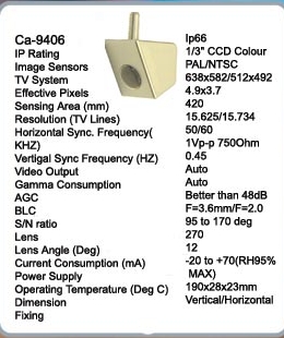 camera video color CA-9406 AUTOWATCH