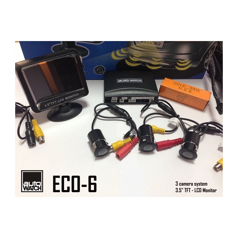 Asistenta la Parcare AUTOWATCH ECO-6 cu 3 Camere Video si Monitor LCD 3.5"